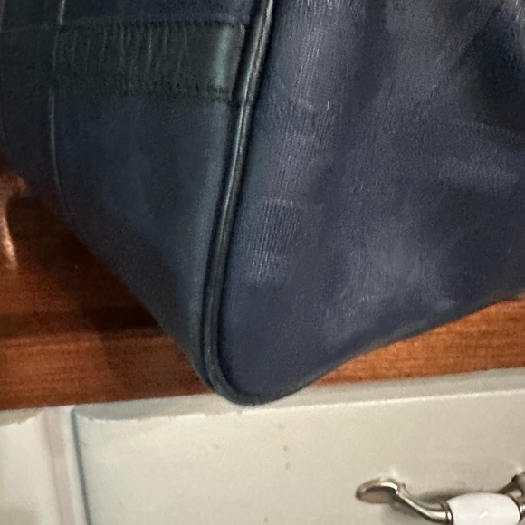 Christian Dior top handle bag. Huge. Vintage. Diorissimo leather and canvas - Picture 3 of 14